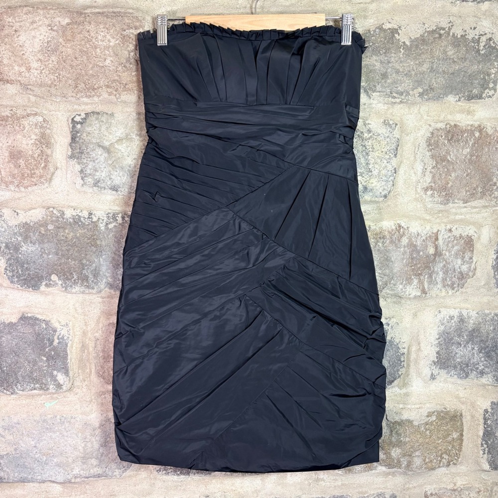 Max and Cleo Tracey Black Strapless Ruched Cocktail‎ Mini Dress Women's 6 Party